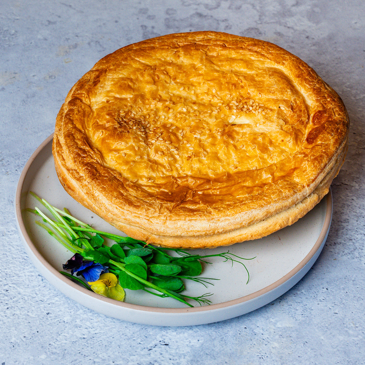 Creamy spinach & chicken family pie