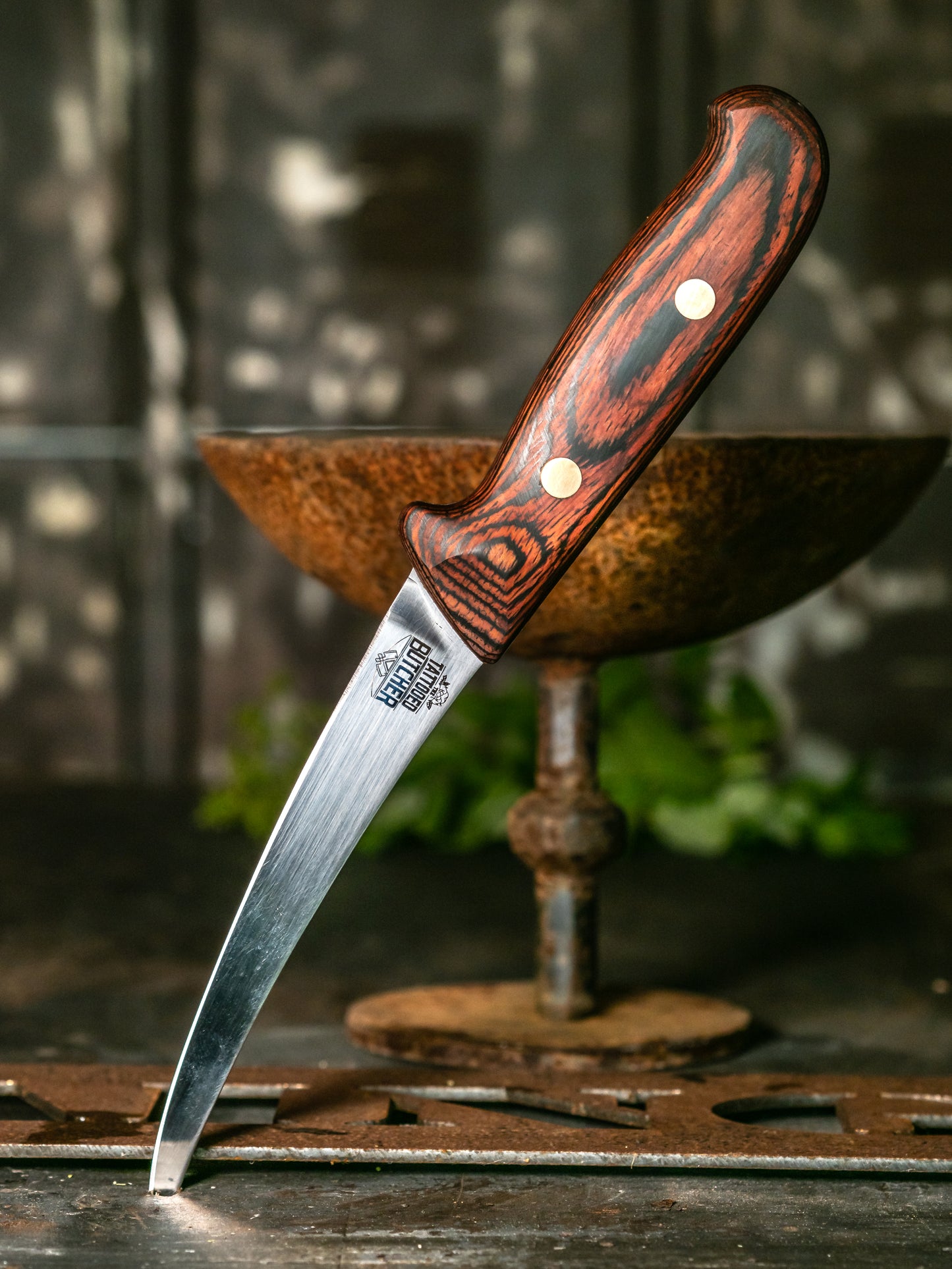 Victory Knives & Tattooed Butcher Full Tang Boning Knife 15cm – German stainless steel, custom handle, professional butchery knife, NZ made