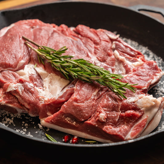 700-800g NZ grass-fed butterfly lamb leg – boned and butterflied for quick, even cooking and easy serving
