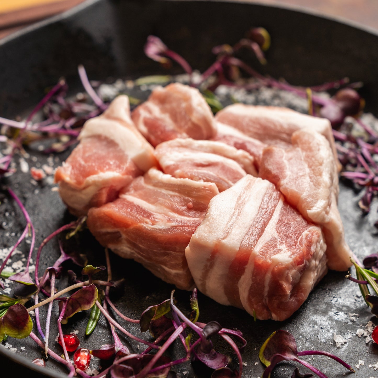 500g pork belly pieces – boned, skinned, diced, perfect for pork belly burnt ends and BBQ