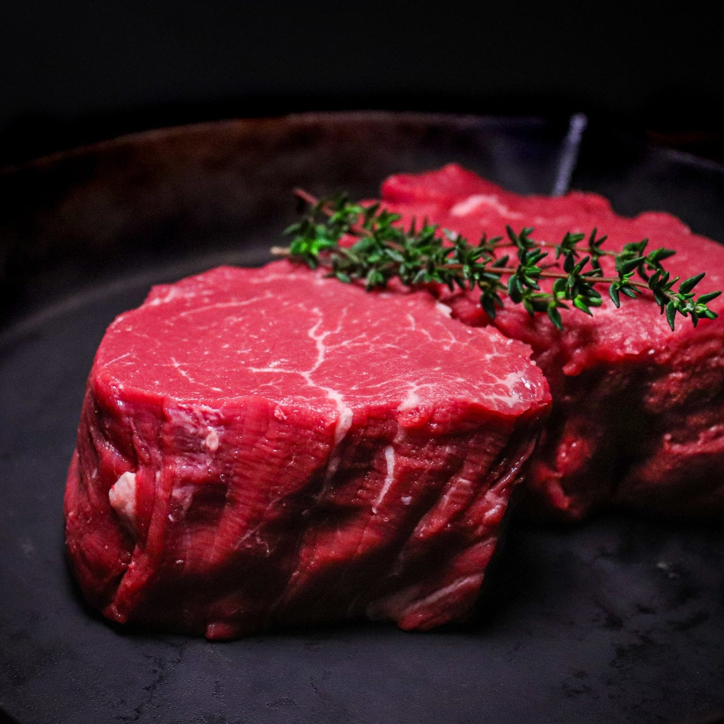 Two 160g 28 day aged 100% NZ grass-fed eye fillet steaks – tender, thick-cut premium beef