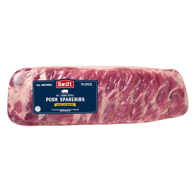 1.3-1.5kg rack of St. Louis style pork ribs – meaty, award-winning ribs from USA, pre-frozen