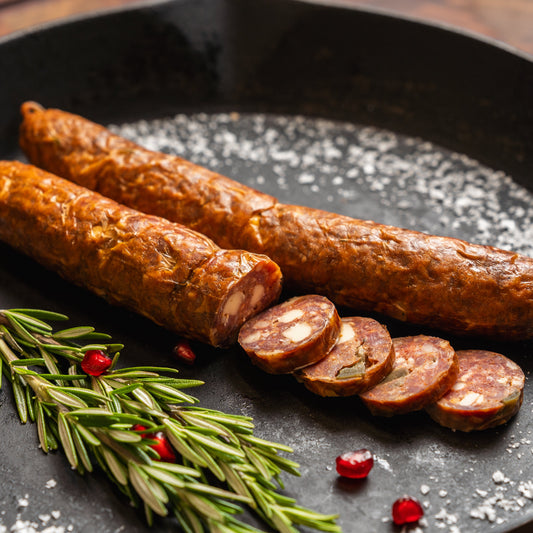 2 pack smoked continental sausages 250–300g – mild-medium heat, gluten free, NZ sausage awards winner

