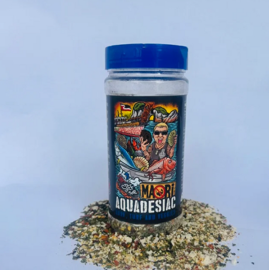 Aquadesiac all-purpose herb and spice blend for seafood, meat, and vegetables – gluten free, vegan friendly, contains MSG
