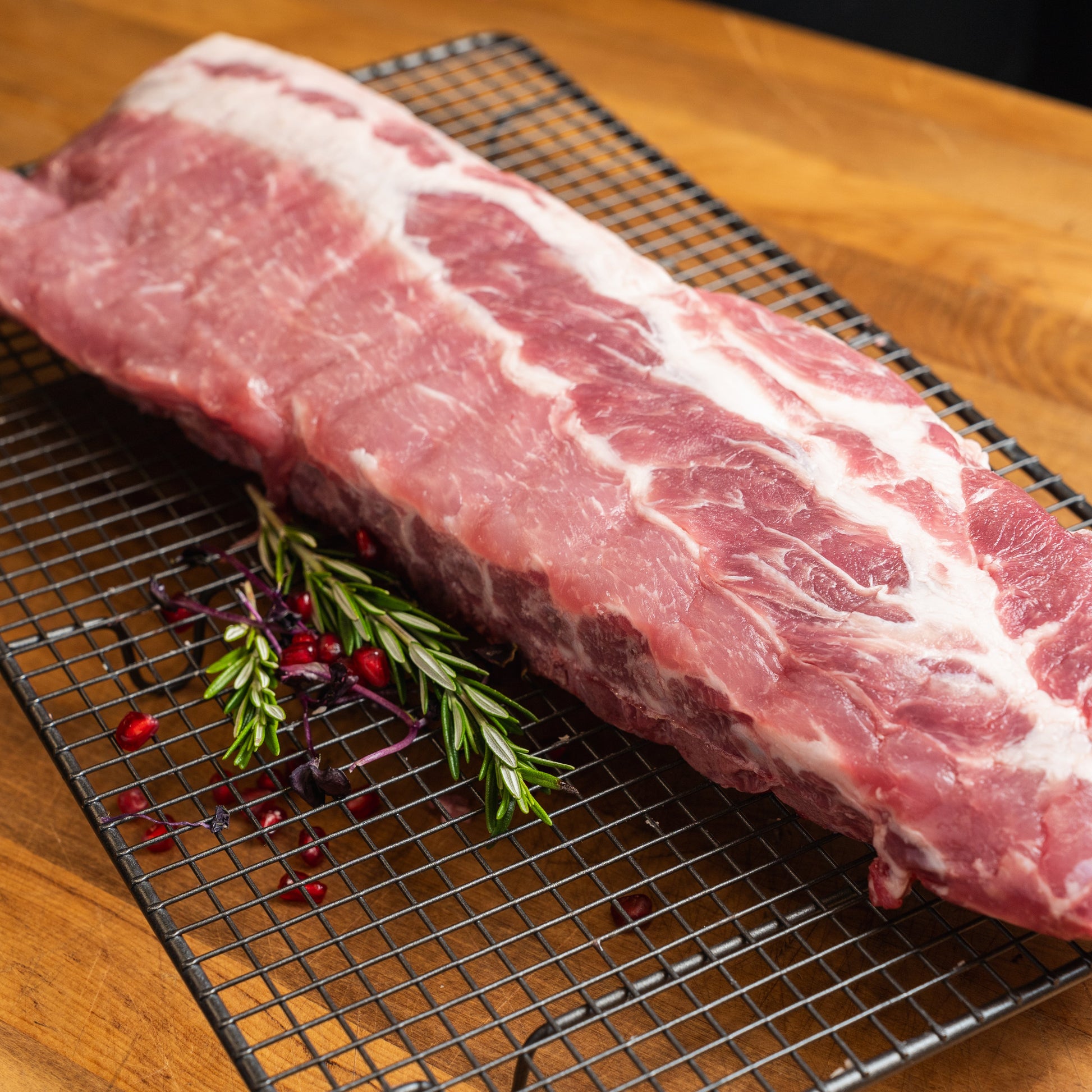 1.3kg to 1.7kg rack of pre-frozen baby back pork ribs – meaty American pork ribs perfect for BBQ and grilling