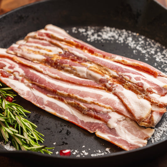 250g pack of NZ dry cured streaky bacon – 100% NZ pork, smoked over manuka wood chips

