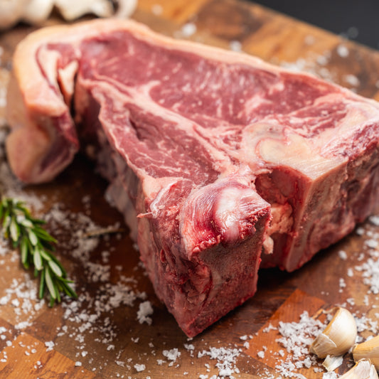 900g to 1.1kg NZ grass-fed Texas T-Bone steak – large, premium cut perfect for reverse searing

