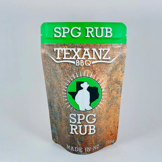 125g Texanz SPG Rub – Salt, Pepper, Garlic BBQ rub, classic Texas seasoning for brisket, lamb, chicken, and vegetables

