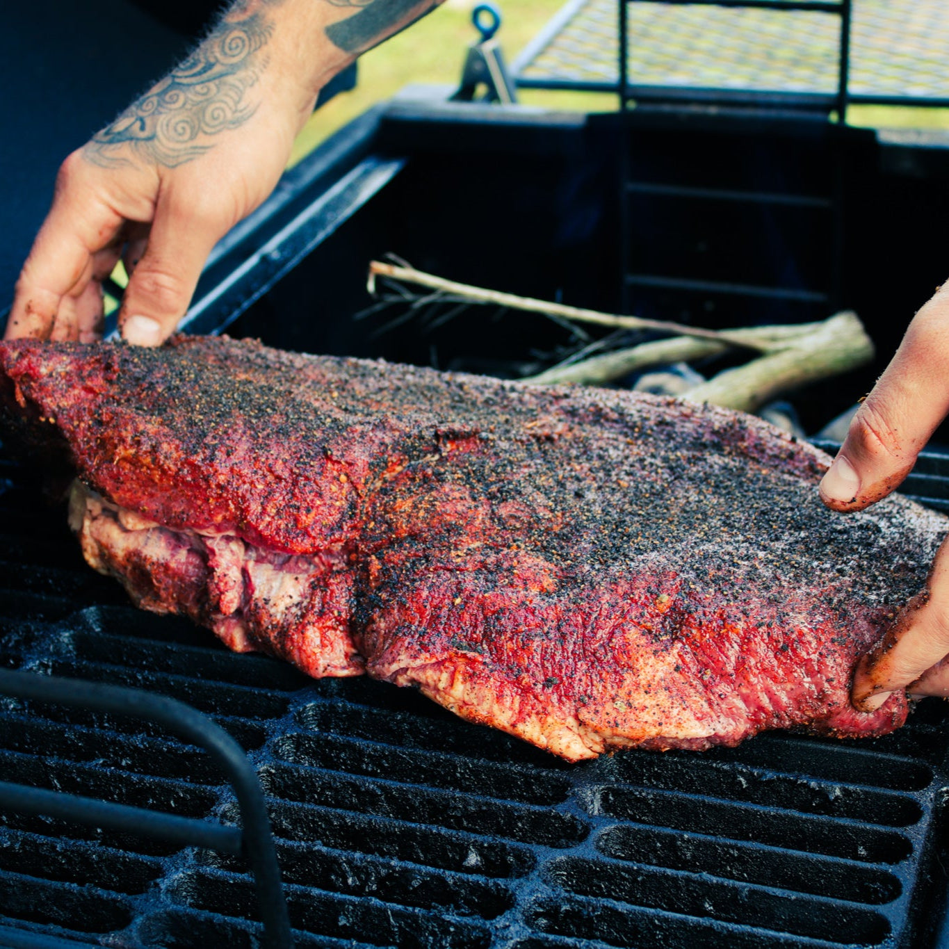 The Weekend BBQ Box 2 with sirloin steaks, brisket, and jalapeno & Jack Daniels sausages

